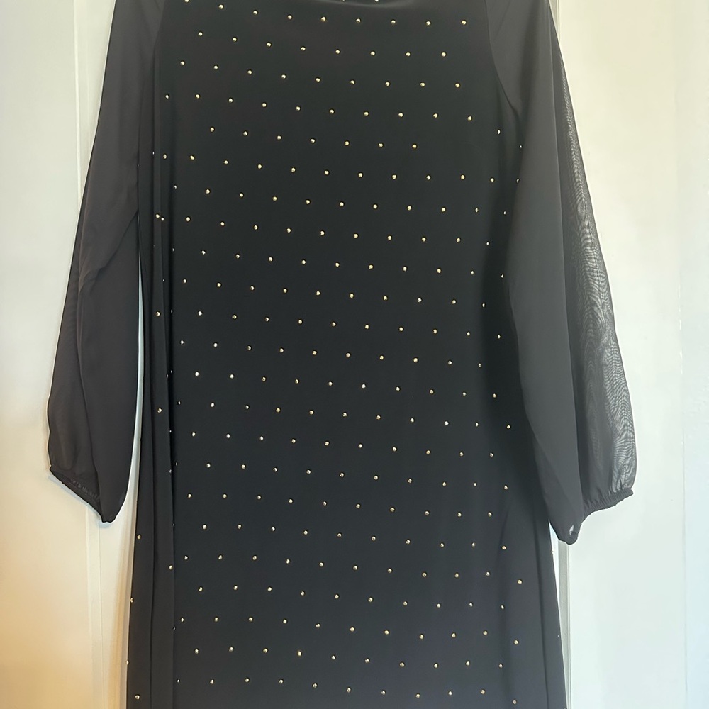 Elegant Black Dress with Gold Accents